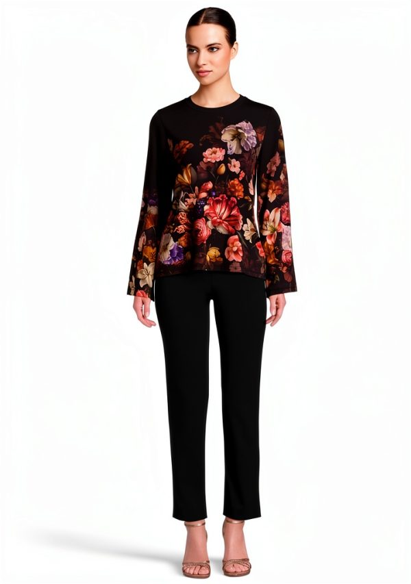 Womens Janie Sleeve Crew Neck Johnny Was Beckett Blooms-4