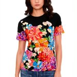 Women's Janie Favorite Short Sleeve Crew Neck Tee Johnny Was Gerbera-0