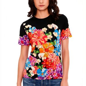 Women's Janie Favorite Short Sleeve Crew Neck Tee Johnny Was Gerbera-0