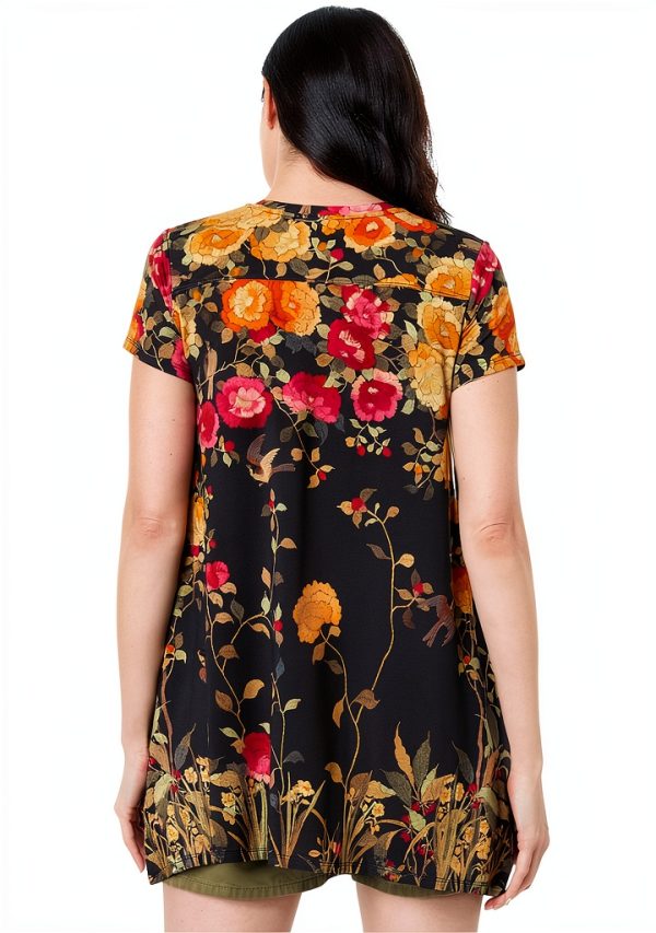 Johnny Was Graceful Drape Tunic - Large Multi-Color Fabric Drape Top-1