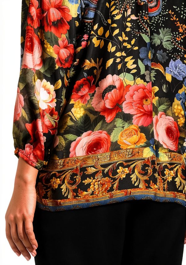 Women's Margot Blouse by Johnny Was Silk Print Leto Elegant Fit-3