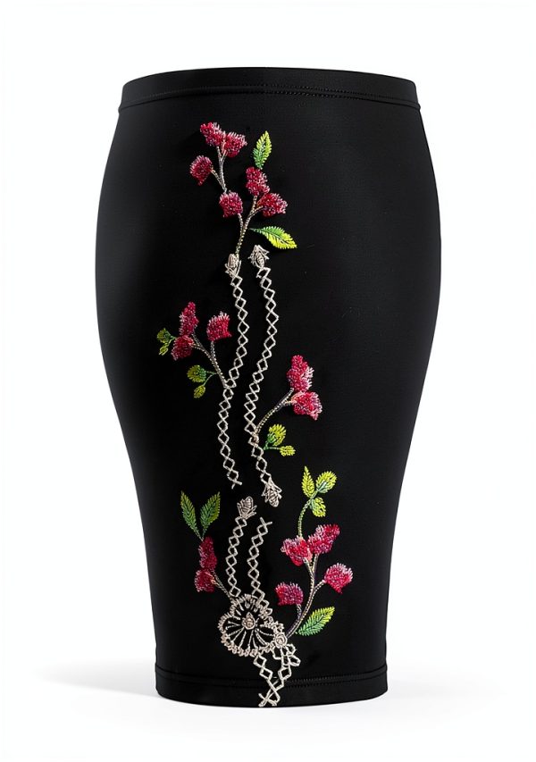 Johnny Was Maddy Leggings Cotton Floral Embroidered Black Legging-4