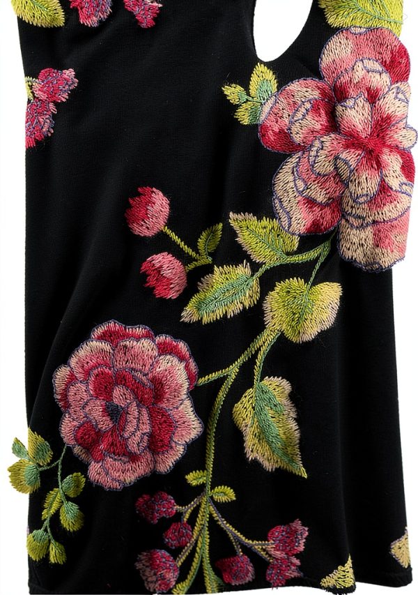 Johnny Was Women Handkerchief Hem Knit Dress Black Medium-4