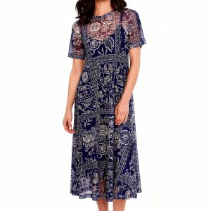 Johnny Was Women Mesh Tee Dress Slip Vaelis Casual Dress-0