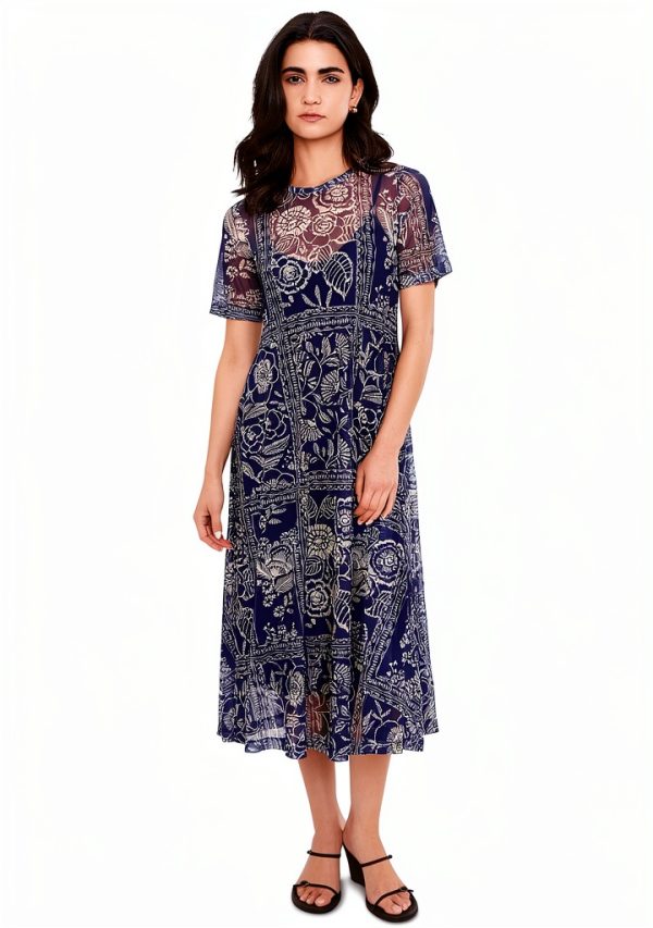 Johnny Was Women Mesh Tee Dress Slip Vaelis Casual Dress-0