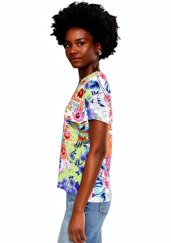 Women's T-Shirt Johnny Was T19724-6-PME Diantha Scarf Mcdreamer Print-2