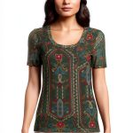 Johnny Was Women's Nanette Short Sleeve Mesh Tee Skylar Bloom-0