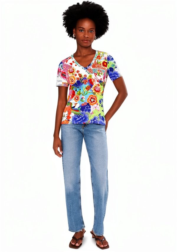 Women's T-Shirt Johnny Was T19724-6-PME Diantha Scarf Mcdreamer Print-1