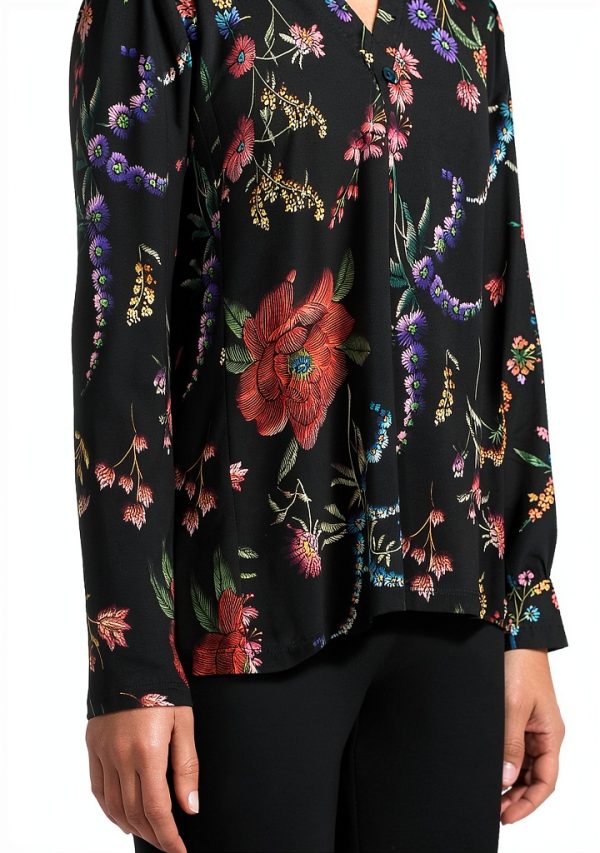 Johnny Was Women Janie Long Sleeve Crew Neck Tee Mayra Schiffli-3