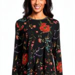 Johnny Was Women Janie Long Sleeve Crew Neck Tee Mayra Schiffli-0