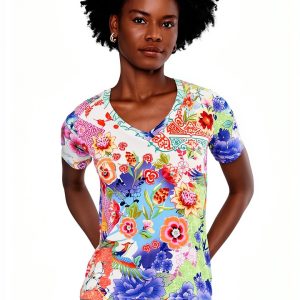 Women's T-Shirt Johnny Was T19724-6-PME Diantha Scarf Mcdreamer Print-0