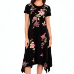 Johnny Was Women Handkerchief Hem Knit Dress Black Medium-0