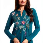 Women's Split Jersey Tee by Johnny Was Deep Lake T Shirt-0