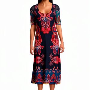 Women's Maya Mesh Midi Dress by Johnny Was Ryland Color X Large-0