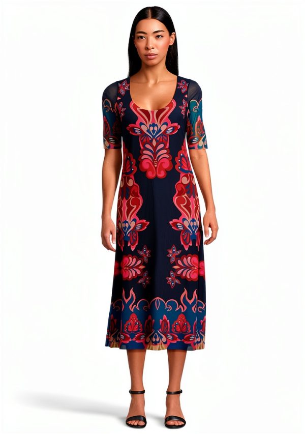 Women's Maya Mesh Midi Dress by Johnny Was Ryland Color X Large-0