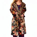 Johnny Was Bellina Leopard Reversible Robe with Floral Brown Large-0