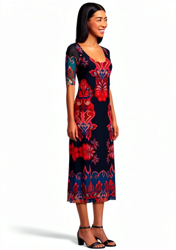 Women's Maya Mesh Midi Dress by Johnny Was Ryland Color X Large-1