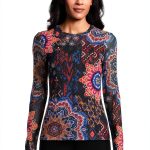 Women's Natalie Long Sleeve Mesh Tee Johnny Was – Padma Color, X-Large-0